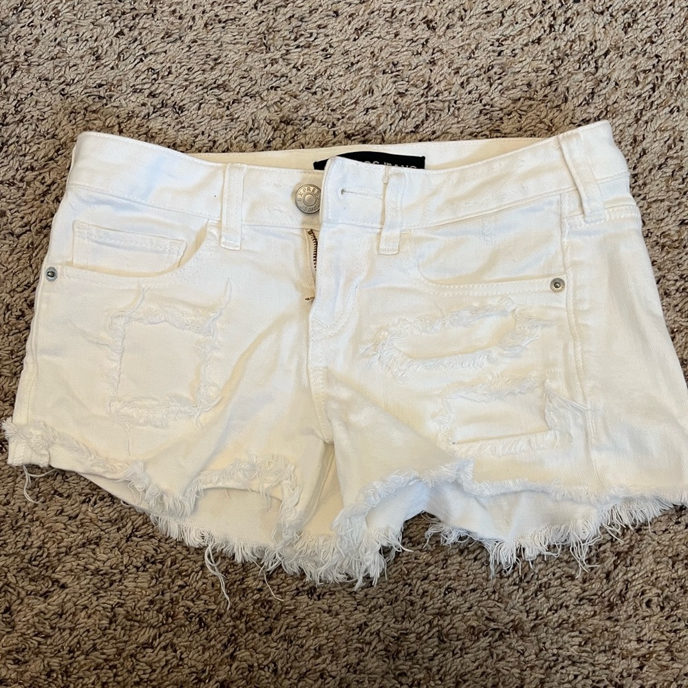 Express white mini shorts
